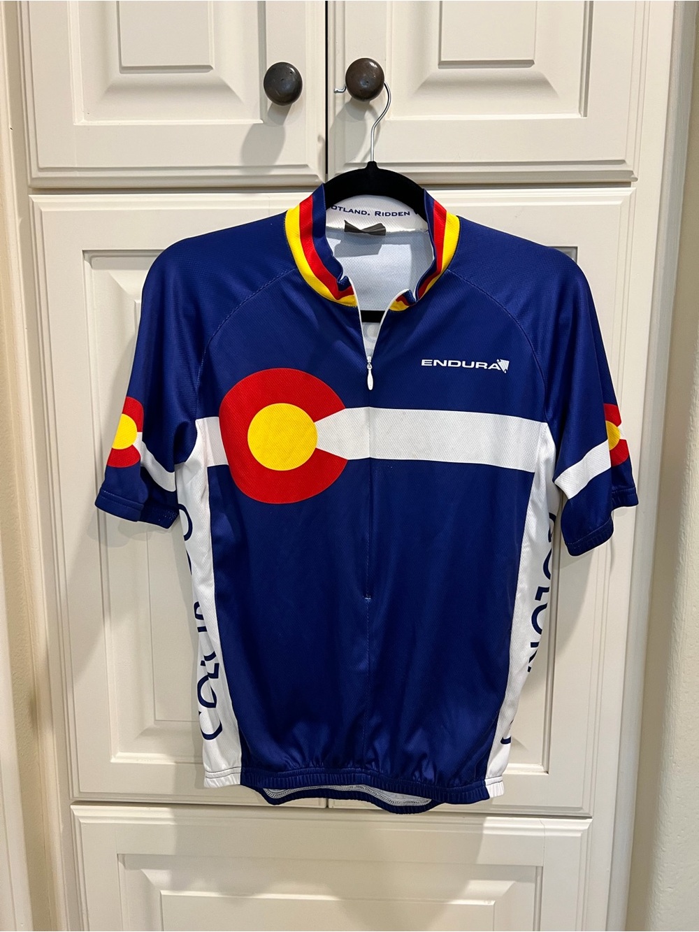 Endura Men’s Colorado Cycling Jersey - Navy with Red & Yellow Accent
